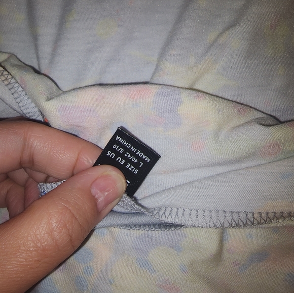 Splatter print ruched asymmetrical hem wrap dress - Picture 4 of 5